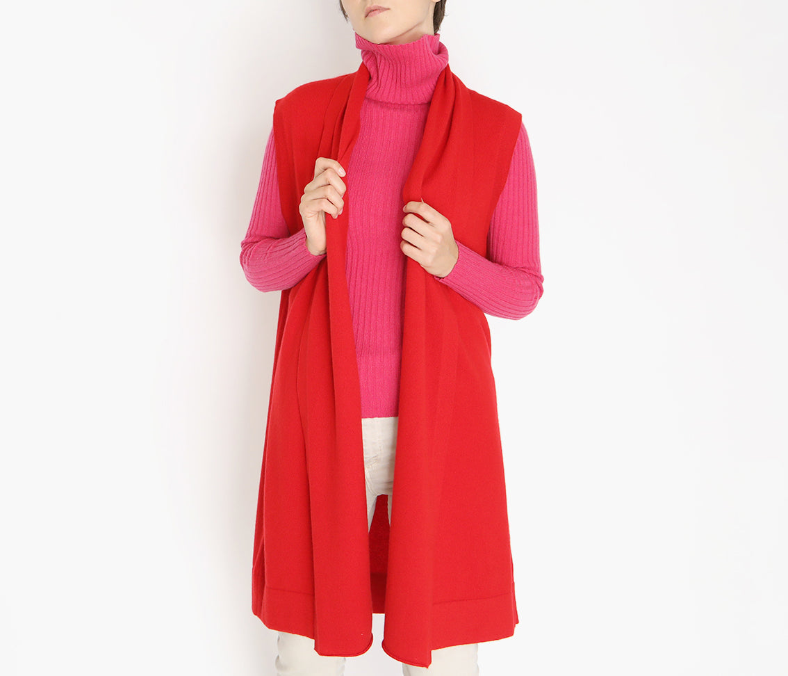Cashmere long length vest