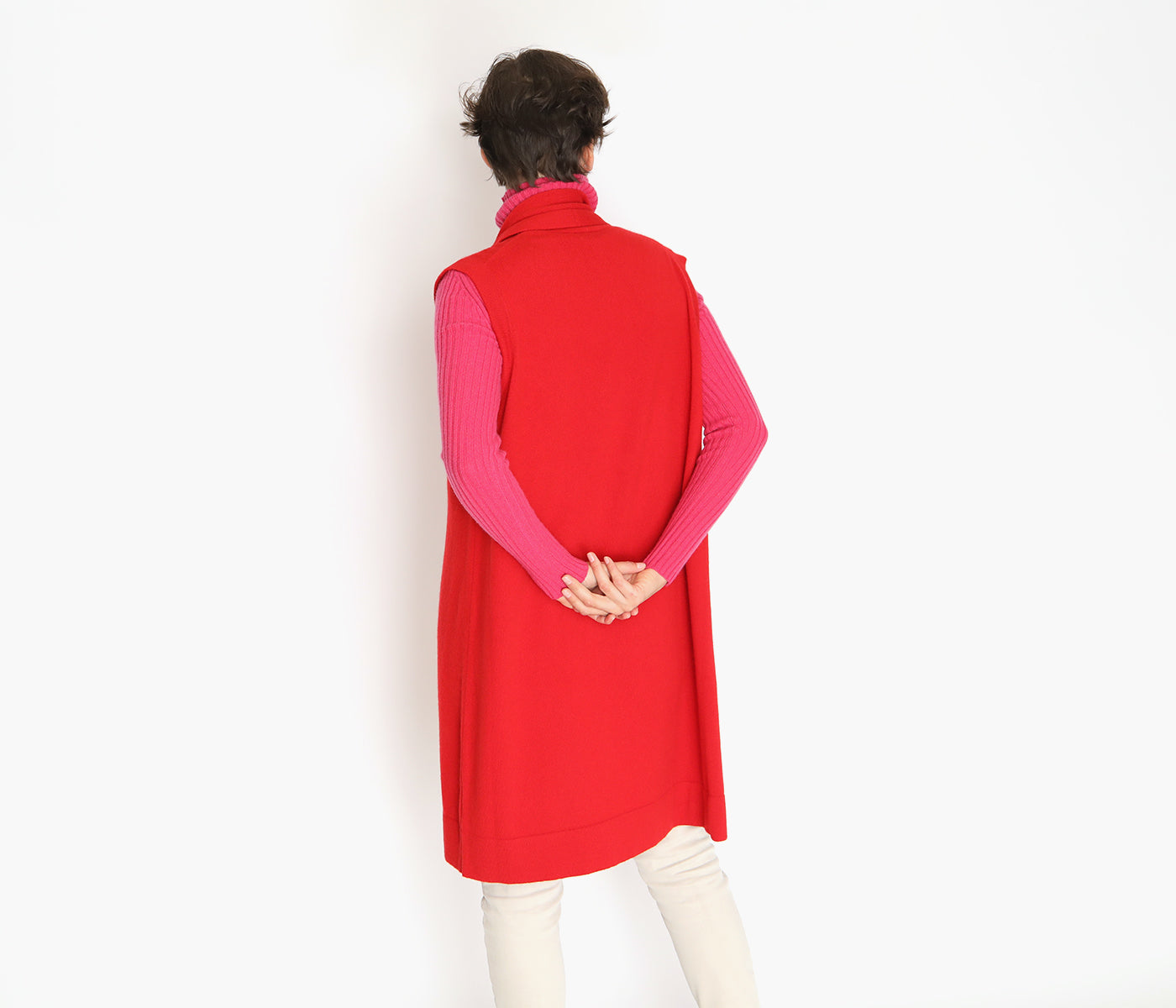 Cashmere long length vest
