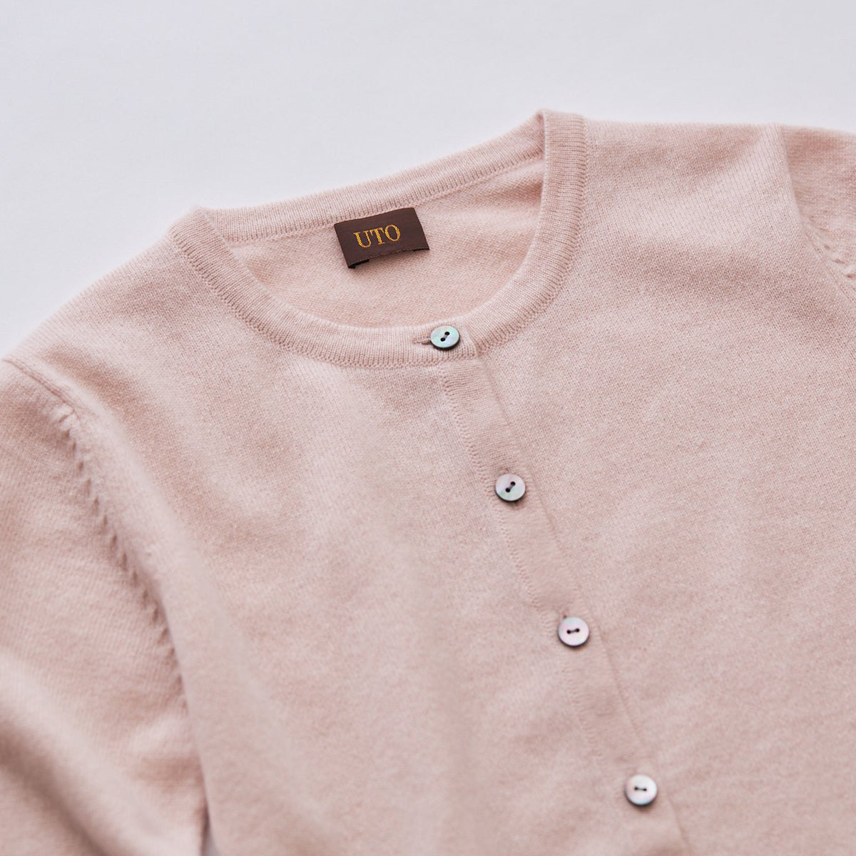 Personalized custom order of women's Japanese luxury cashmere knit crew-neck cardigan