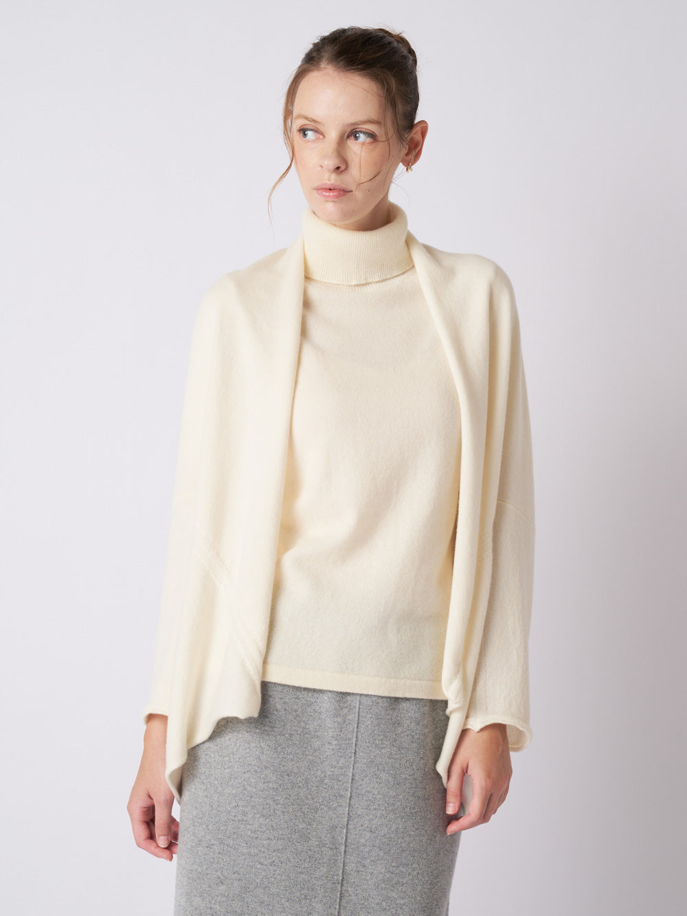 Cashmere draped knit cardigan