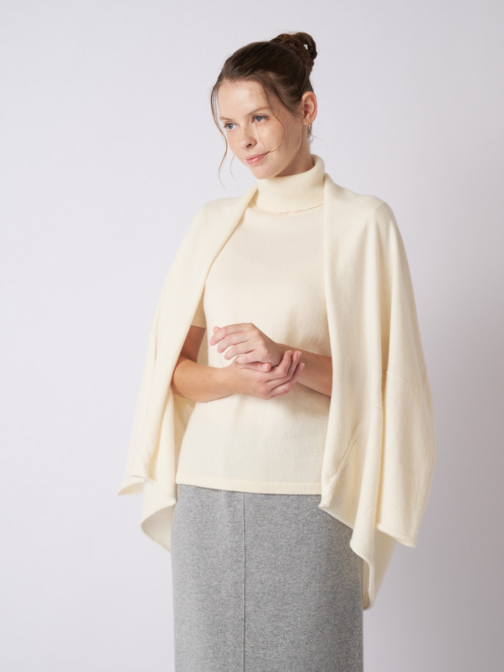Cashmere draped knit cardigan