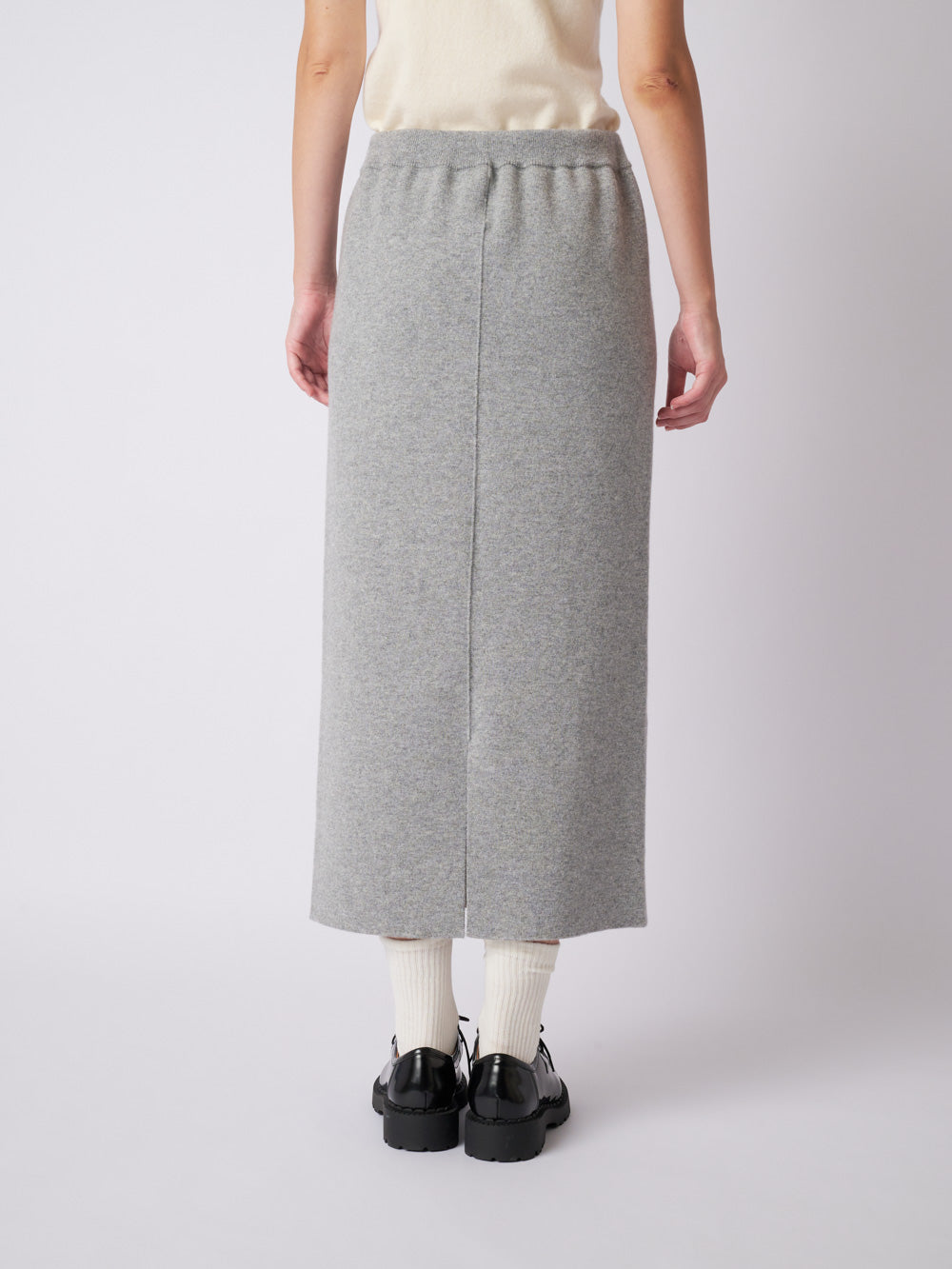 Cashmere milano rib knit skirt