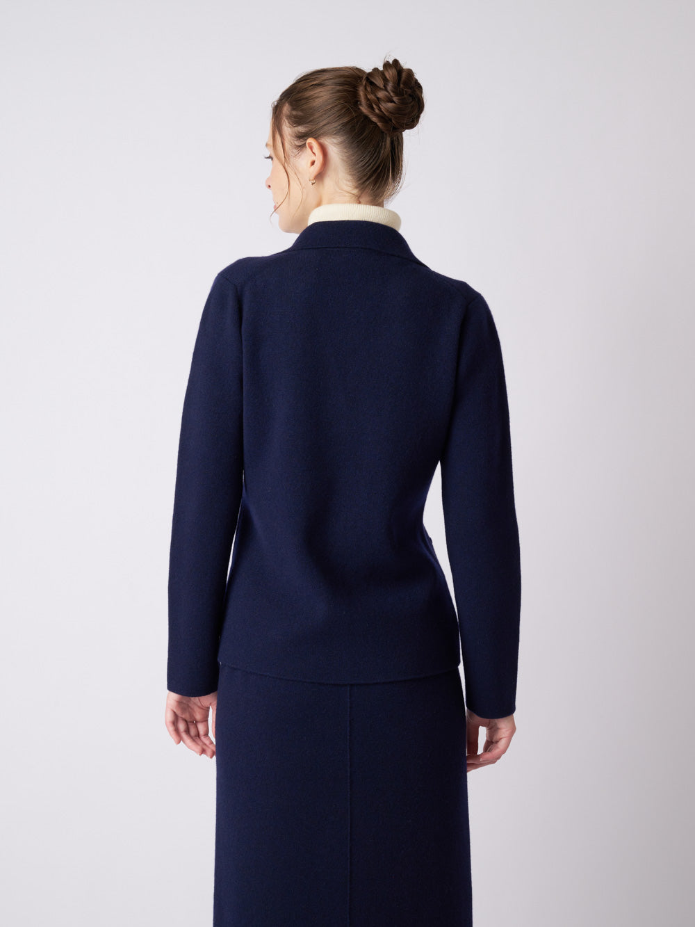 Cashmere milano rib tailored knit jacket