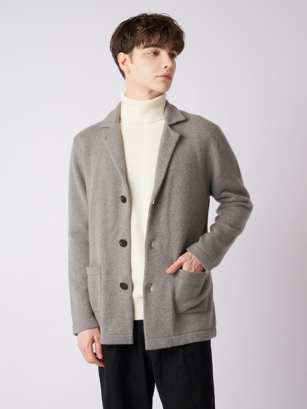 Cashmere tailored knit jacket