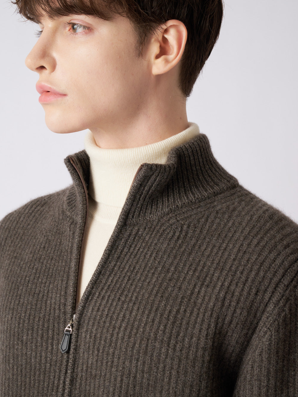 Cashmere fullcardigan full-zip jacket