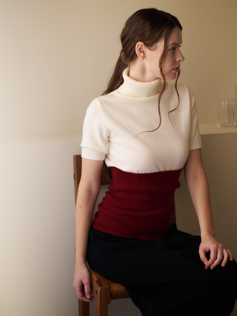 Cashmere knit body warmer vest