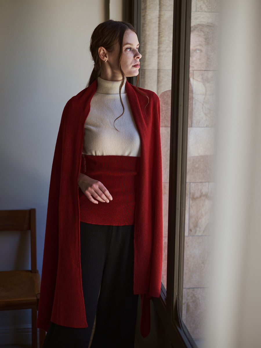 Cashmere knit body warmer vest