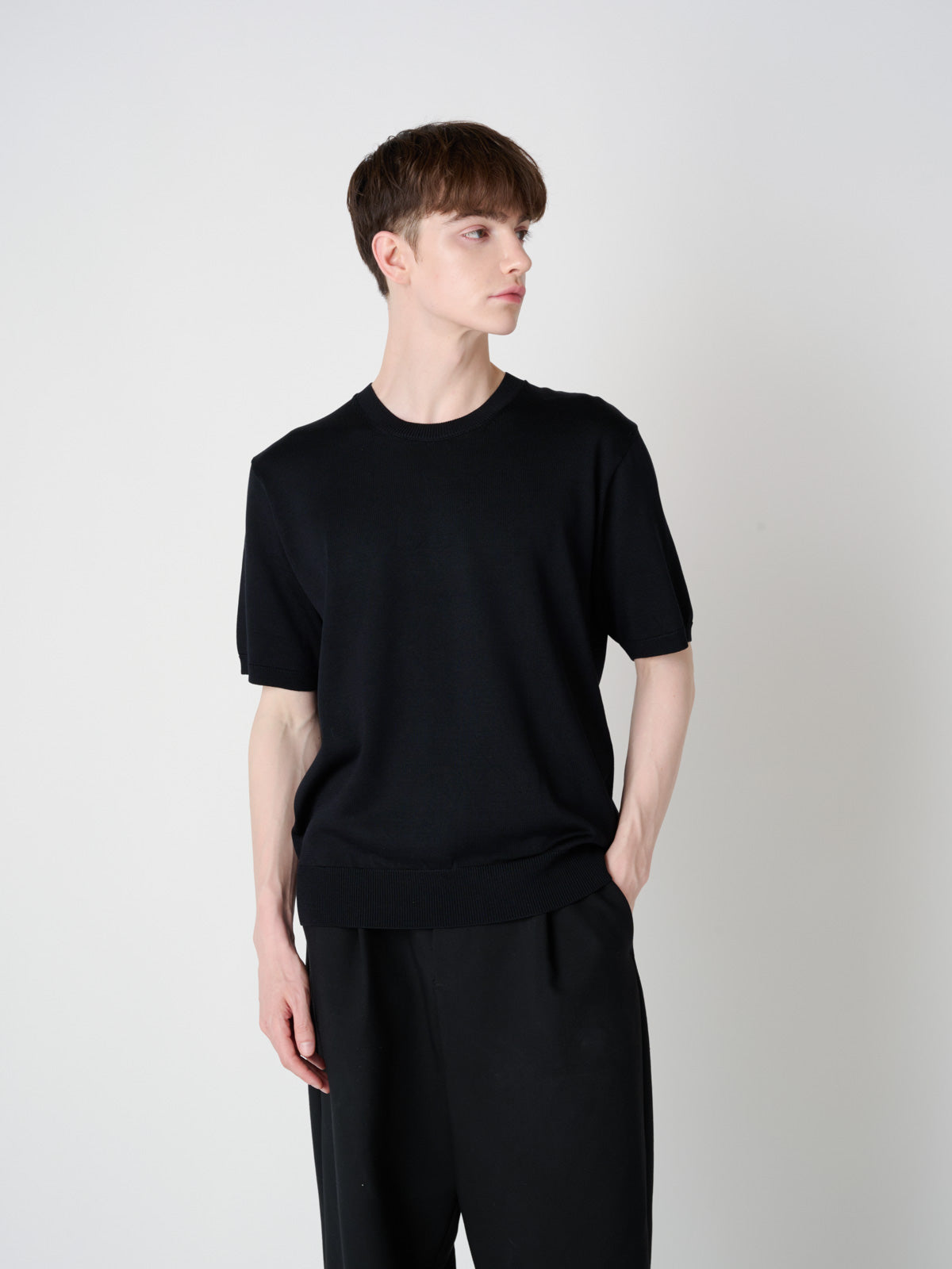 Washable Silk crewneck sweater|Men