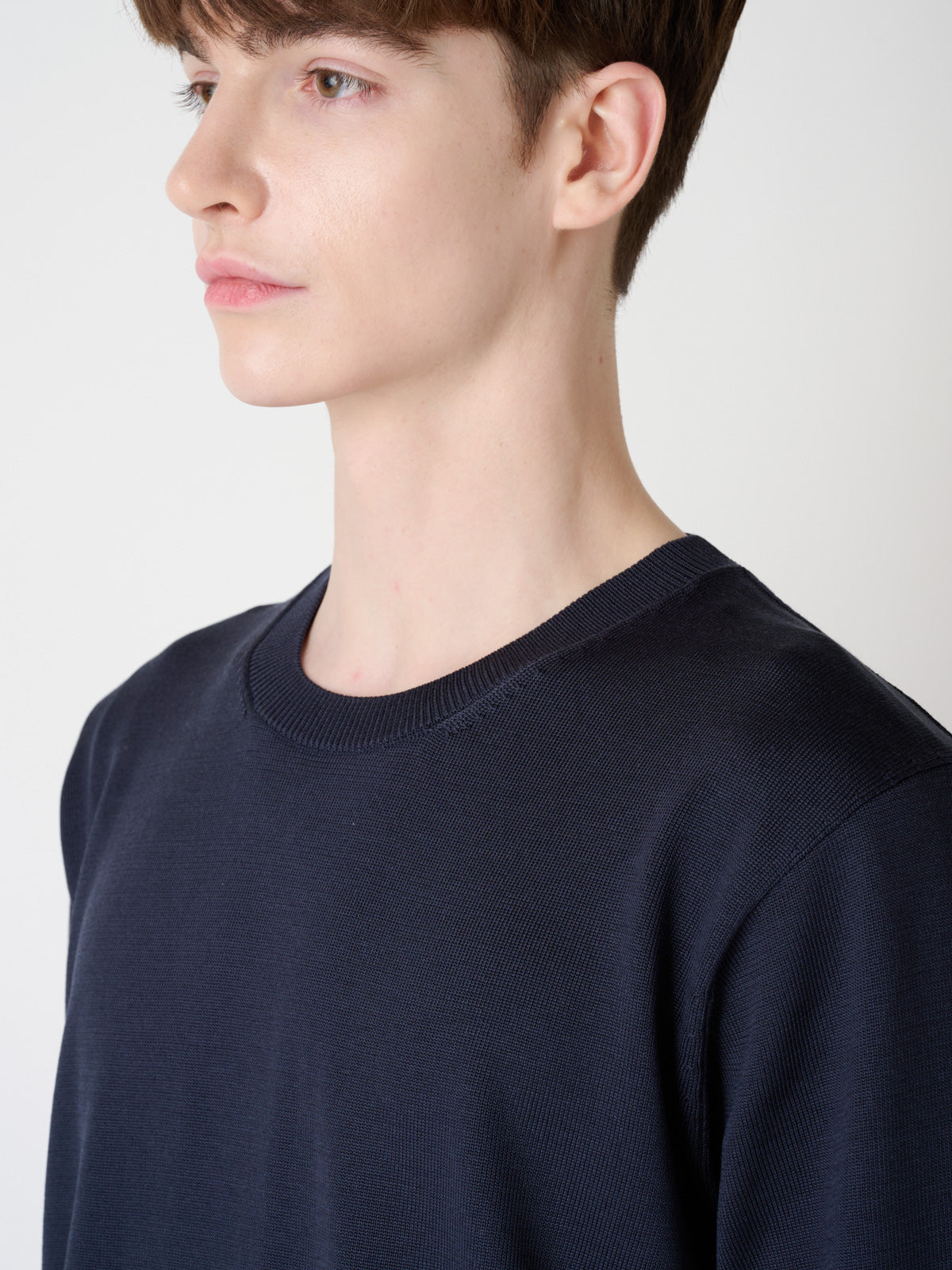 Washable Silk crewneck sweater|Men