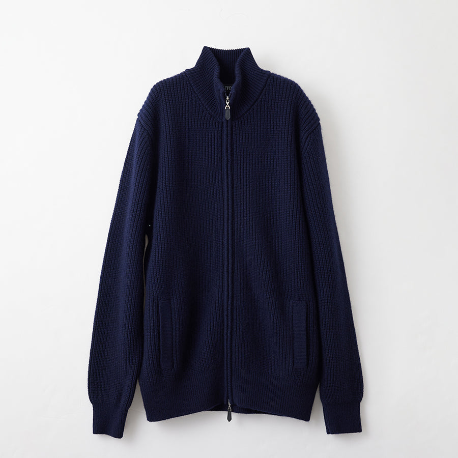 Personalized custom order of men's Japanese luxury cashmere knit halfcardigan full-zip jacket