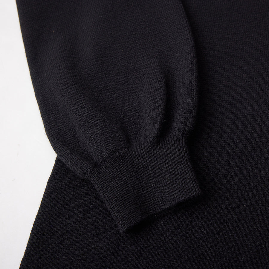Personalized custom order of women's Japanese luxury cashmere knit milano-rib turtleneck dress