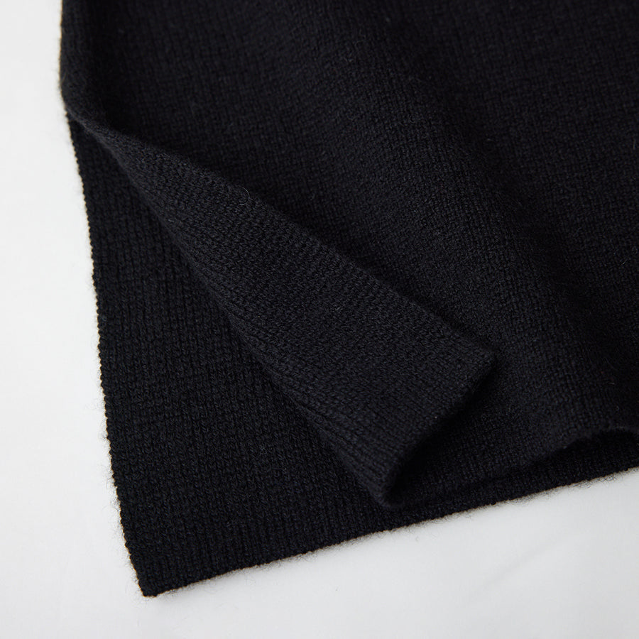 Personalized custom order of women's Japanese luxury cashmere knit milano-rib turtleneck dress