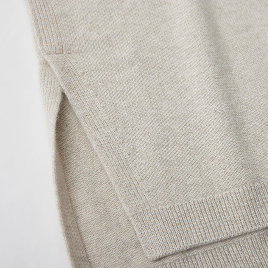Personalized custom order of women's Japanese luxury cashmere knit bottleneck vest