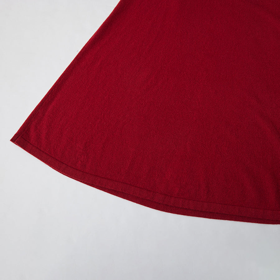 Personalized custom order of women's Japanese luxury cashmere knit v-neck dress