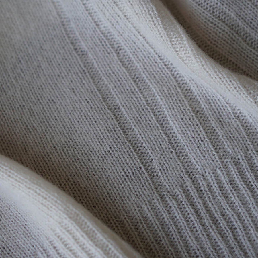 Cashmere knit angel's rib stole (177cm × 63.5cm)