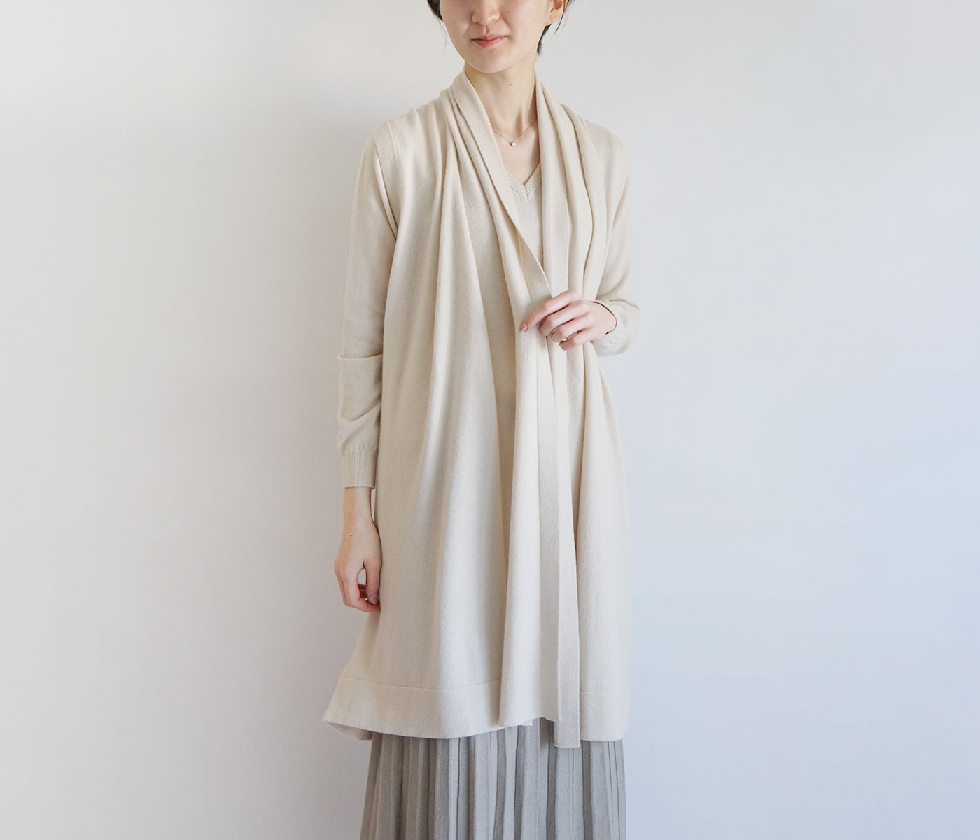 Cashmere long length vest