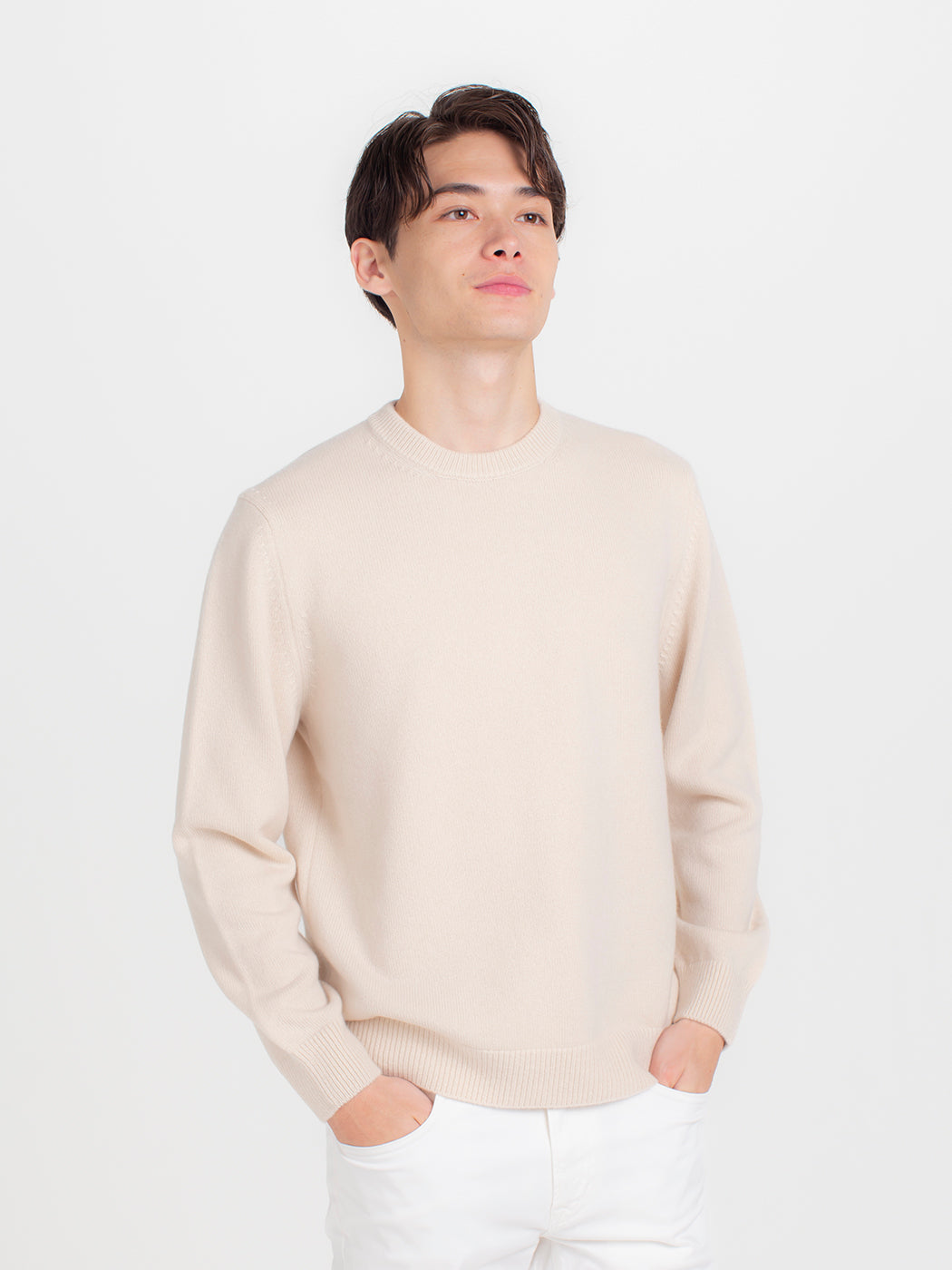 Pull col rond en cachemire jauge 7