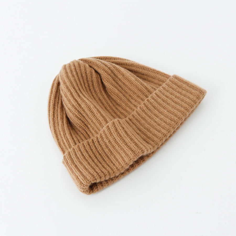 Cashmere knit fullcardigan beanie