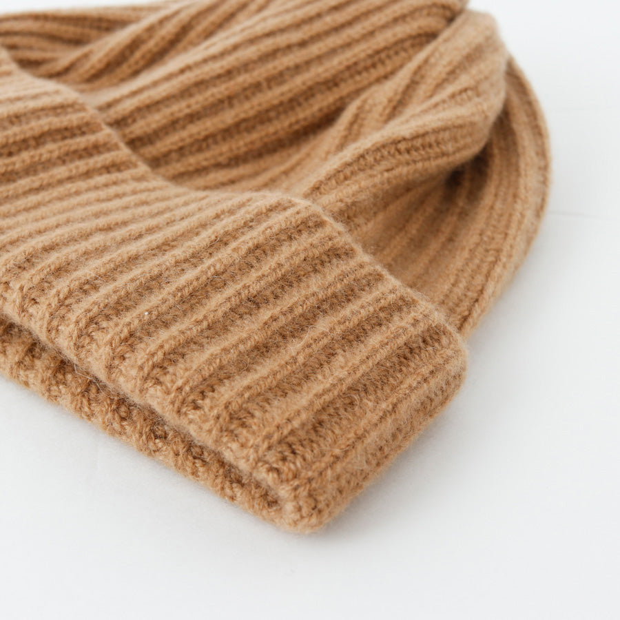 Cashmere knit fullcardigan beanie