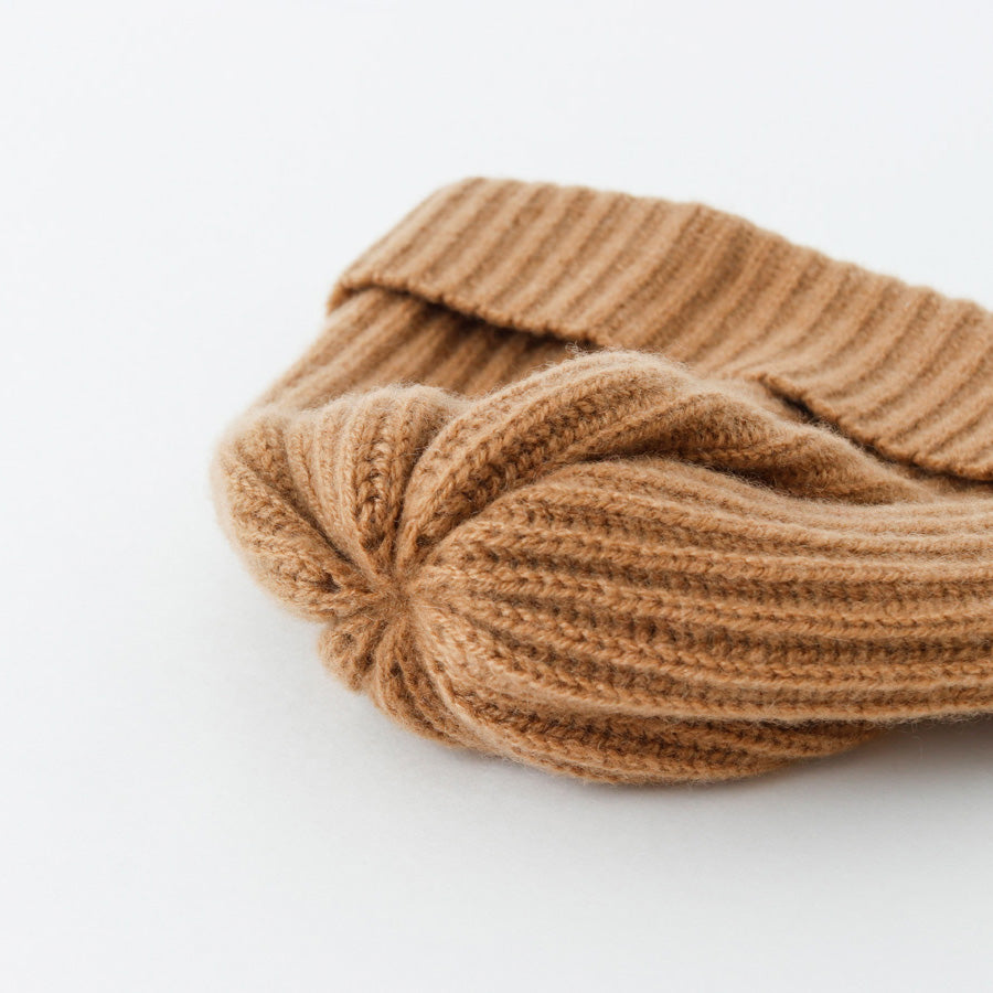 Cashmere knit fullcardigan beanie