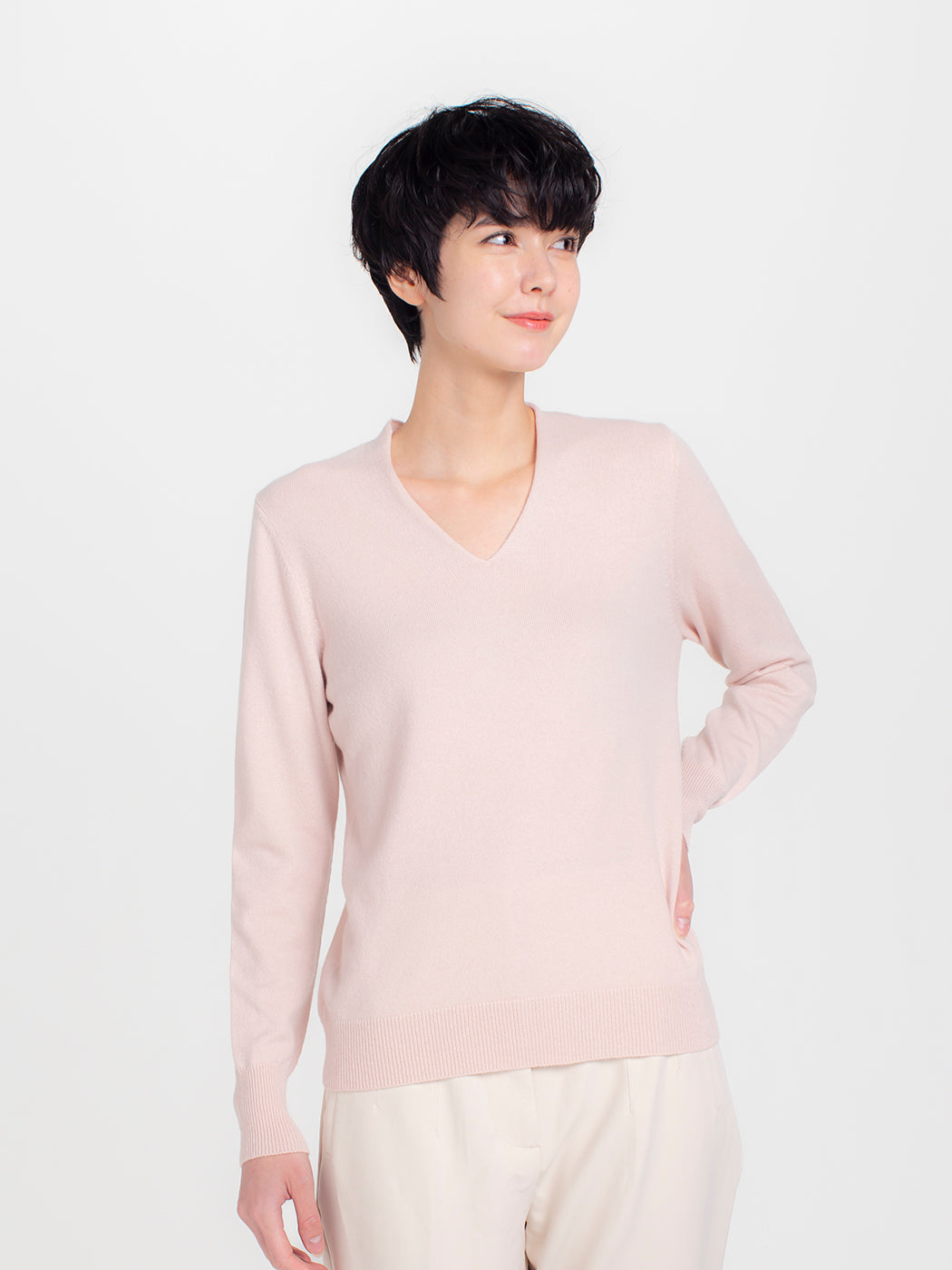 Cashmere v-neck sweater [sweater made-by-order quality]