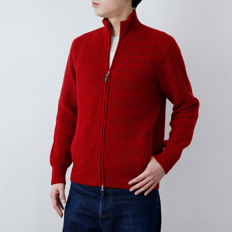 Personalized custom order of men's Japanese luxury cashmere knit halfcardigan full-zip jacket