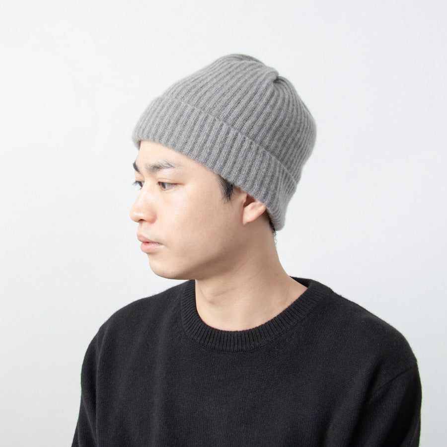 Cashmere knit fullcardigan beanie