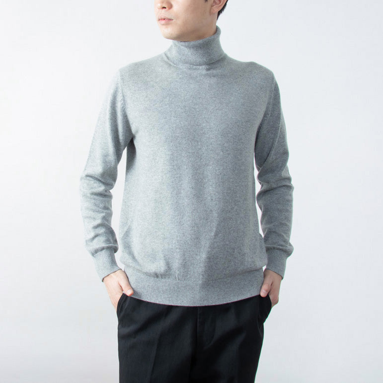 Personalized custom order of men's Japanese luxury baby cashmere knit turtleneck sweater