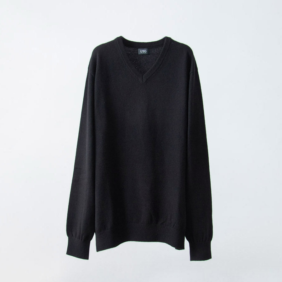 Personalized custom order of men's Japanese luxury baby cashmere knit v-neck sweater