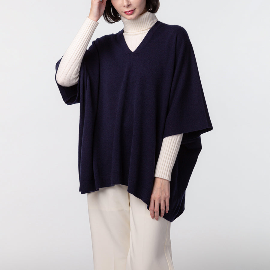 Personalized custom order of women's Japanese luxury cashmere knit poncho-style sweater