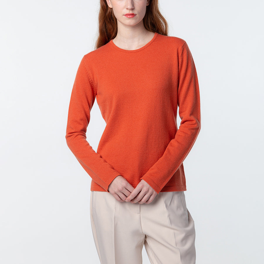 Personalized custom order of women's Japanese luxury cashmere knit crew-neck sweater
