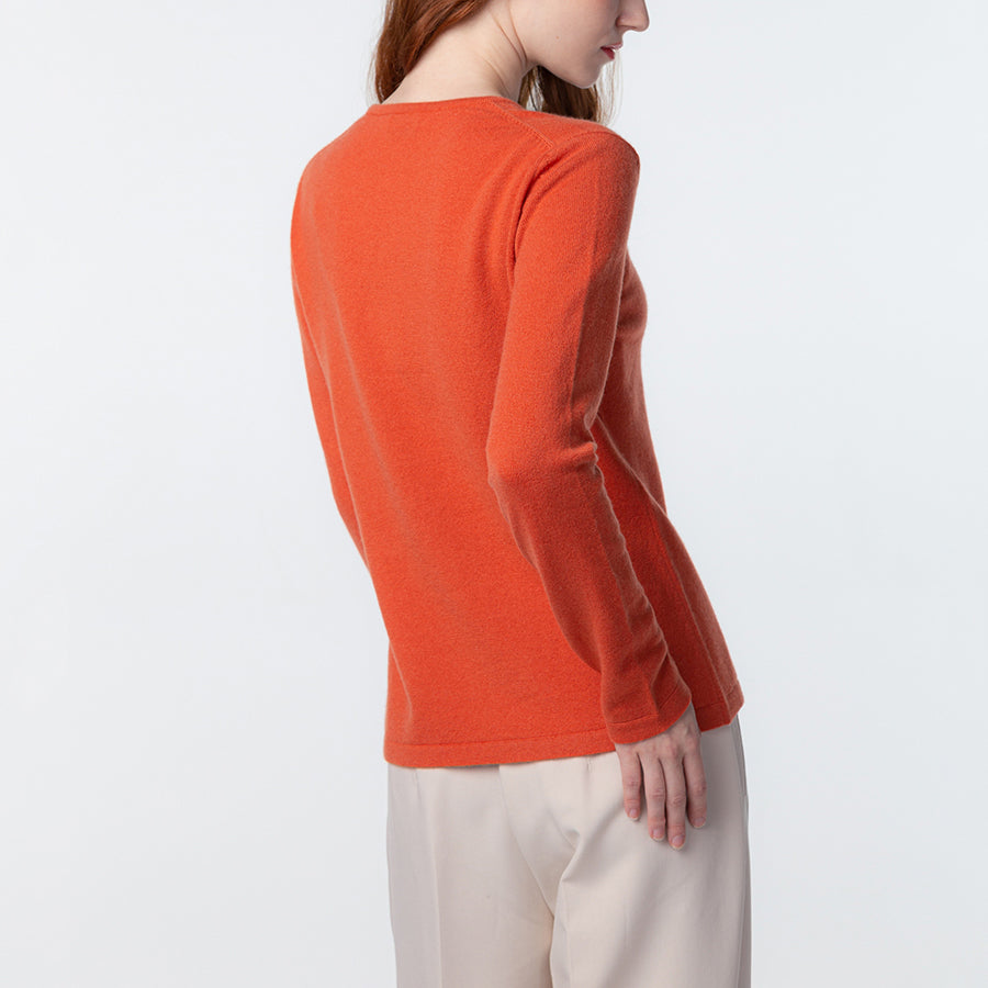 Personalized custom order of women's Japanese luxury cashmere knit crew-neck sweater