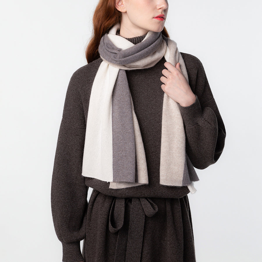 Personalized custom order of women's Japanese luxury cashmere knit stripe stole