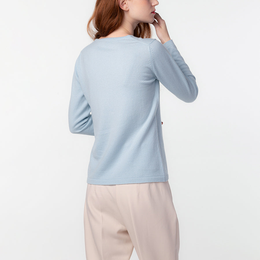 Personalized custom order of women's Japanese luxury cashmere knit v-neck sweater