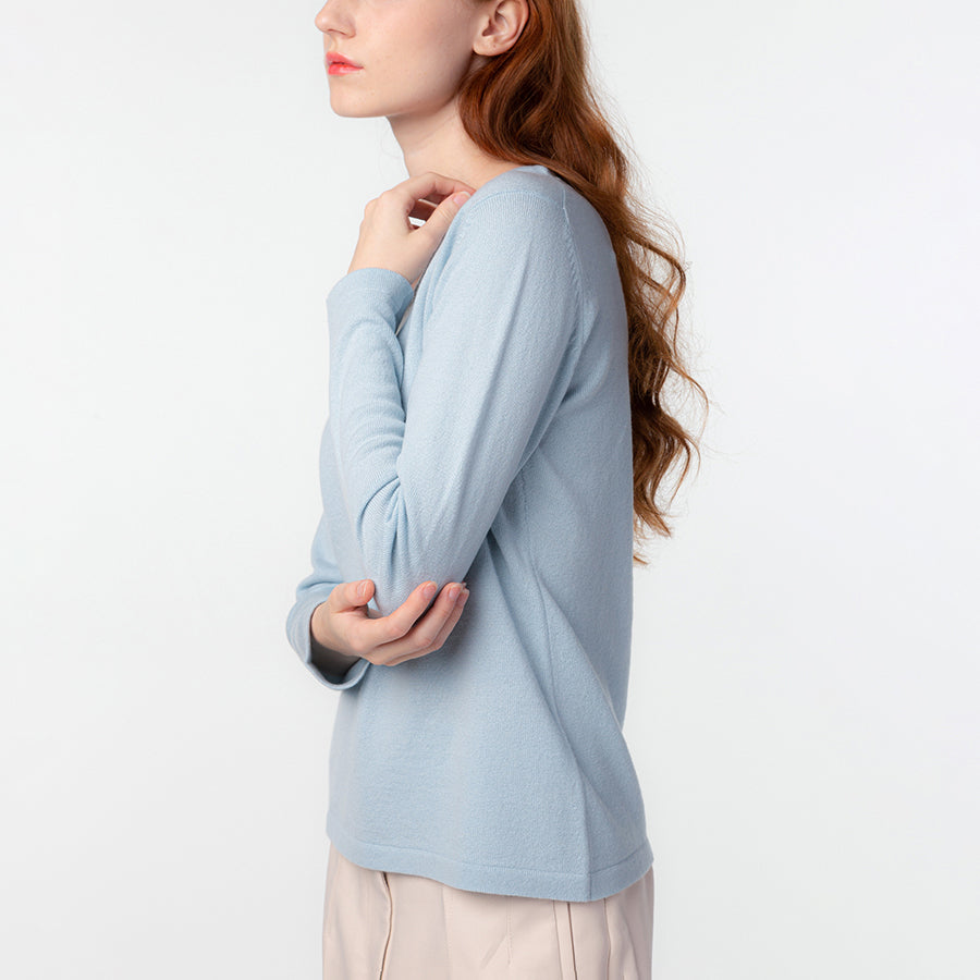 Personalized custom order of women's Japanese luxury cashmere knit v-neck sweater