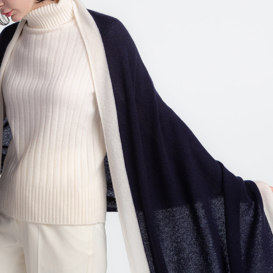 Personalized custom order of women's Japanese luxury cashmere knit shawl