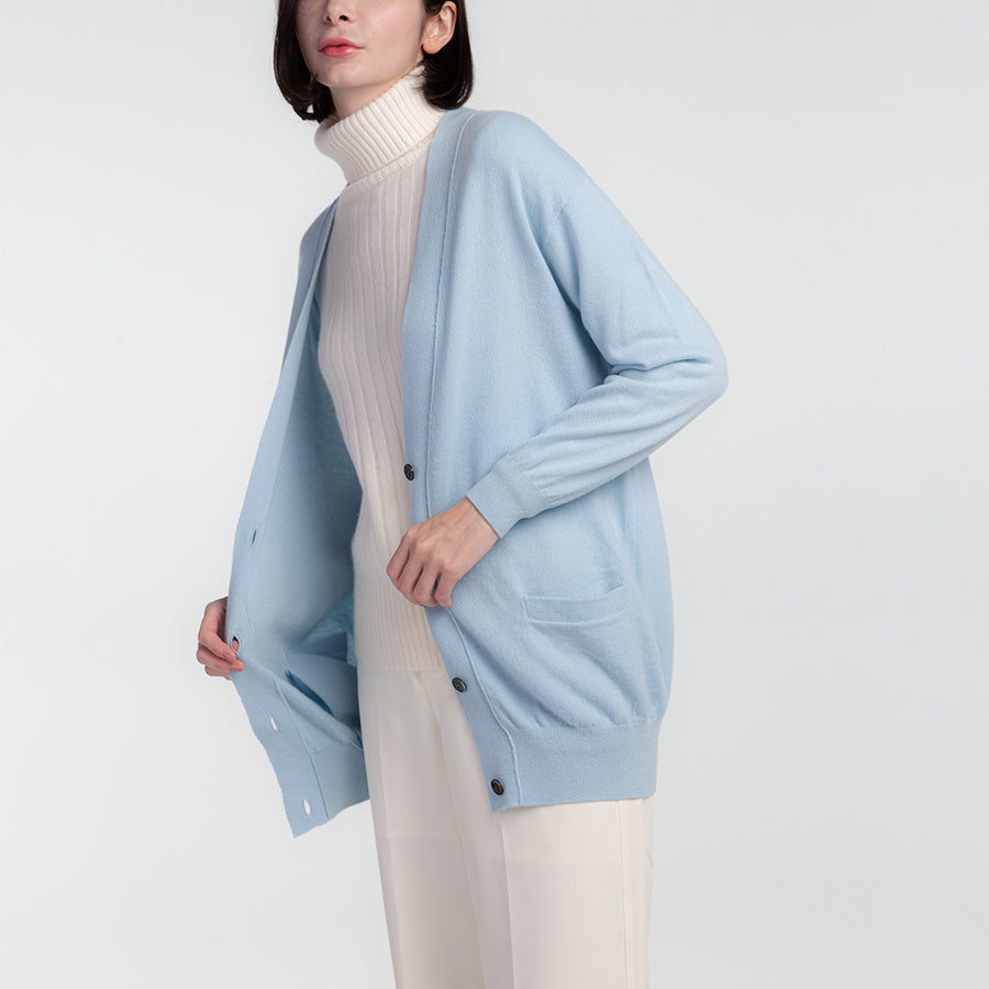 Personalized custom order of women's Japanese luxury cashmere knit v-neck cardigan