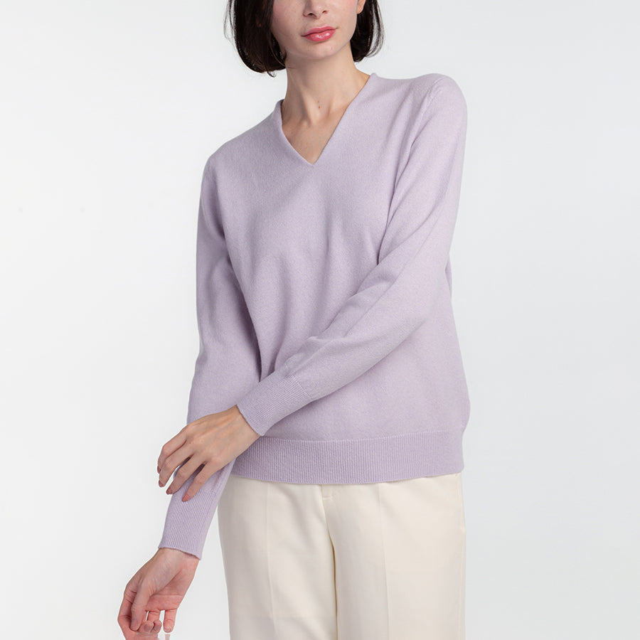 Personalized custom order of women's Japanese luxury cashmere knit v-neck sweater