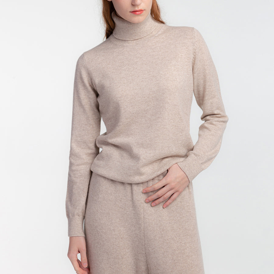 Personalized custom order of women's Japanese luxury cashmere knit turtleneck sweater
