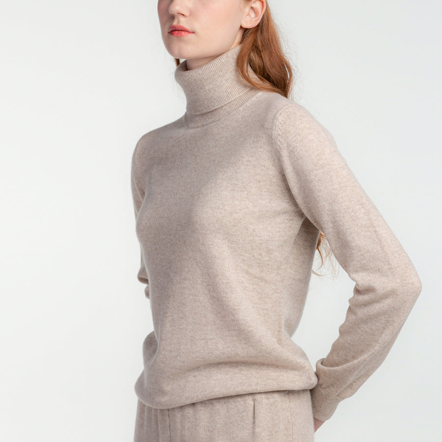 Personalized custom order of women's Japanese luxury cashmere knit turtleneck sweater