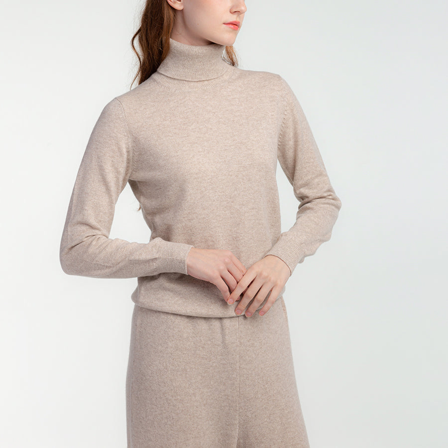 Personalized custom order of women's Japanese luxury cashmere knit turtleneck sweater