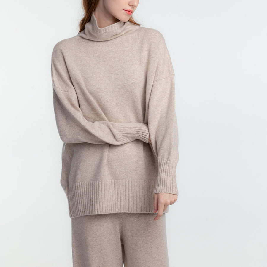 Personalized custom order of women's Japanese luxury cashmere knit turtleneck long top