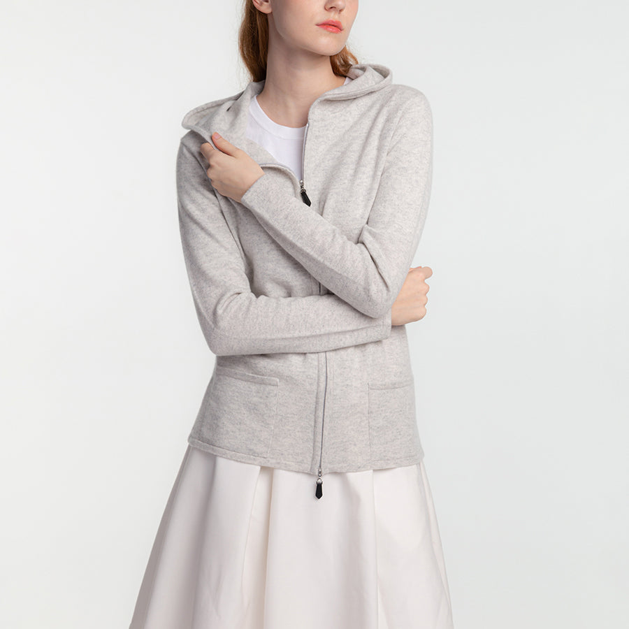 Personalized custom order of women's Japanese luxury cashmere knit hoodie