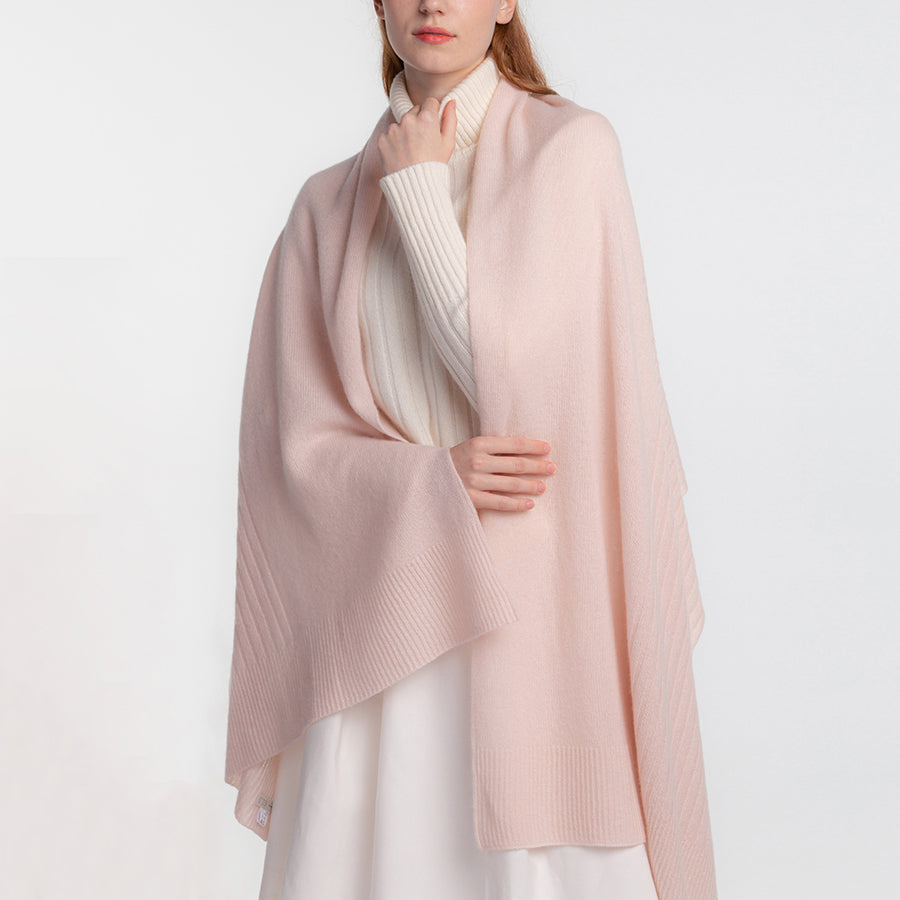 Personalized custom order of women's Japanese luxury cashmere knit rib stole