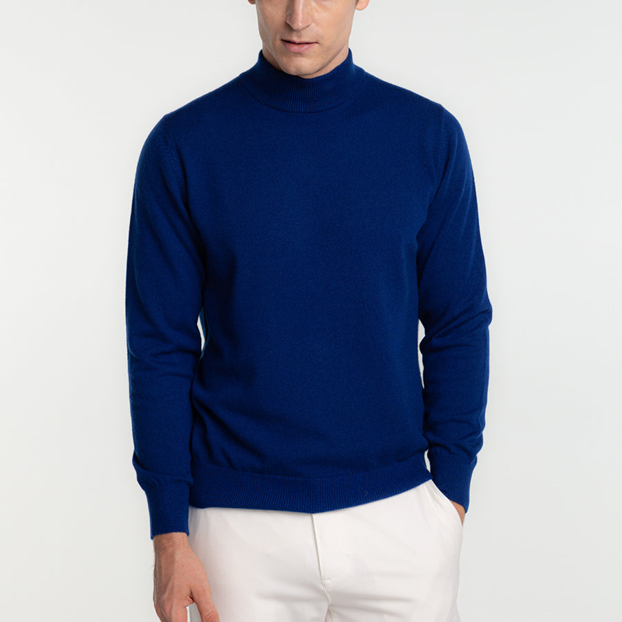 Personalized custom order of men's Japanese luxury cashmere knit high-necked sweater