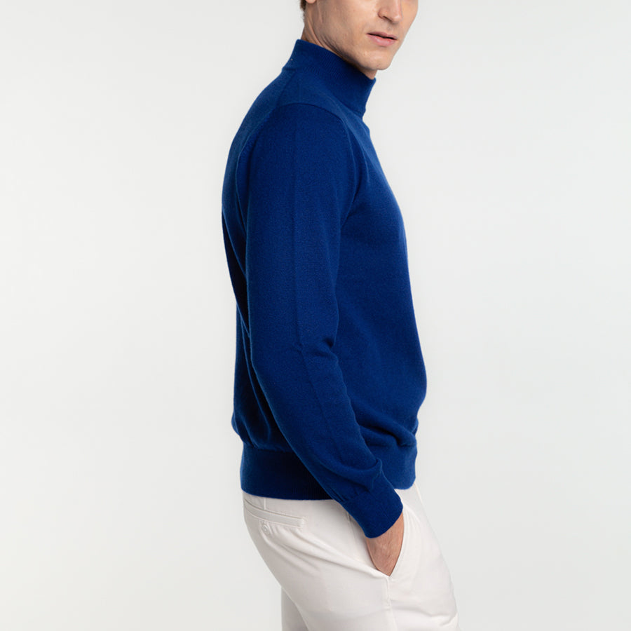 Personalized custom order of men's Japanese luxury cashmere knit high-necked sweater