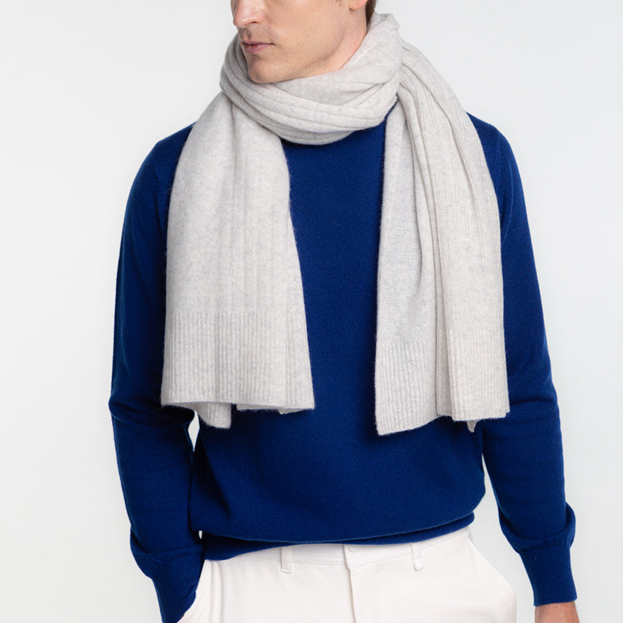 Cashmere knit angel's rib stole (177cm × 63.5cm)
