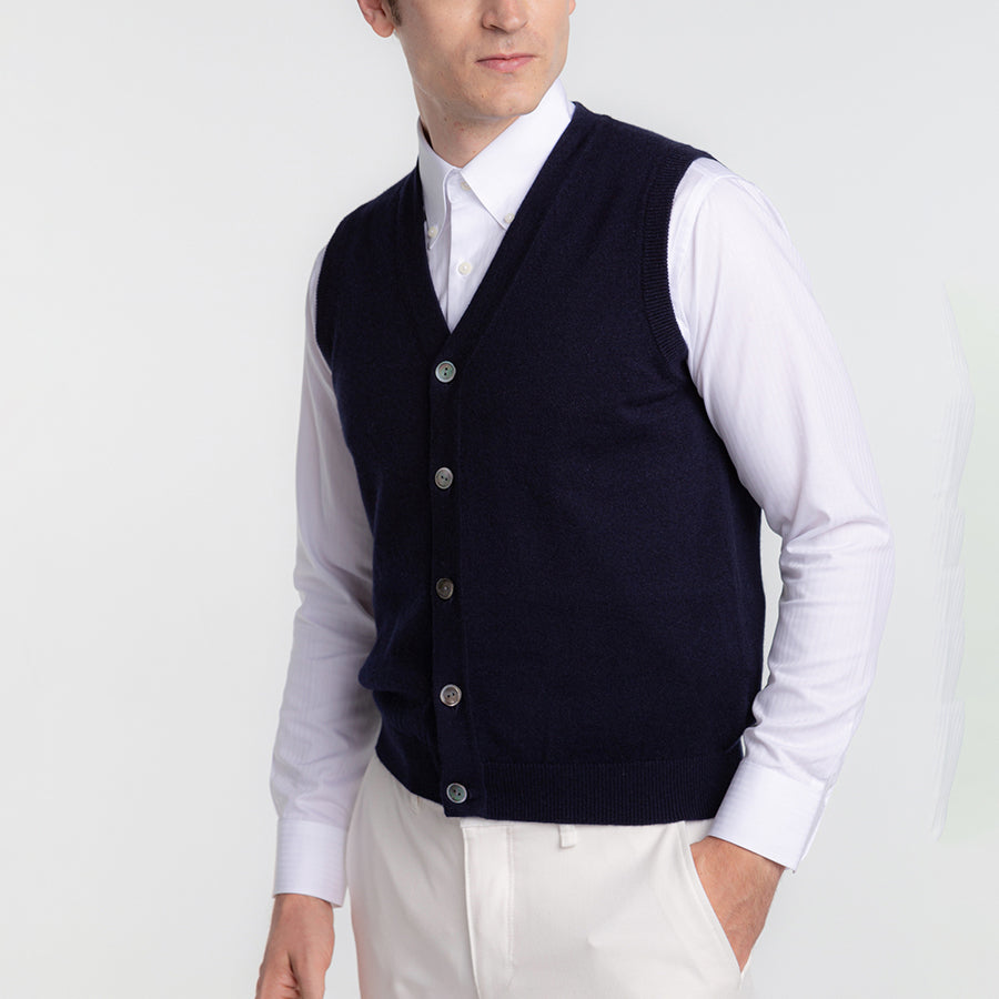 Personalized custom order of men's Japanese luxury cashmere knit vest