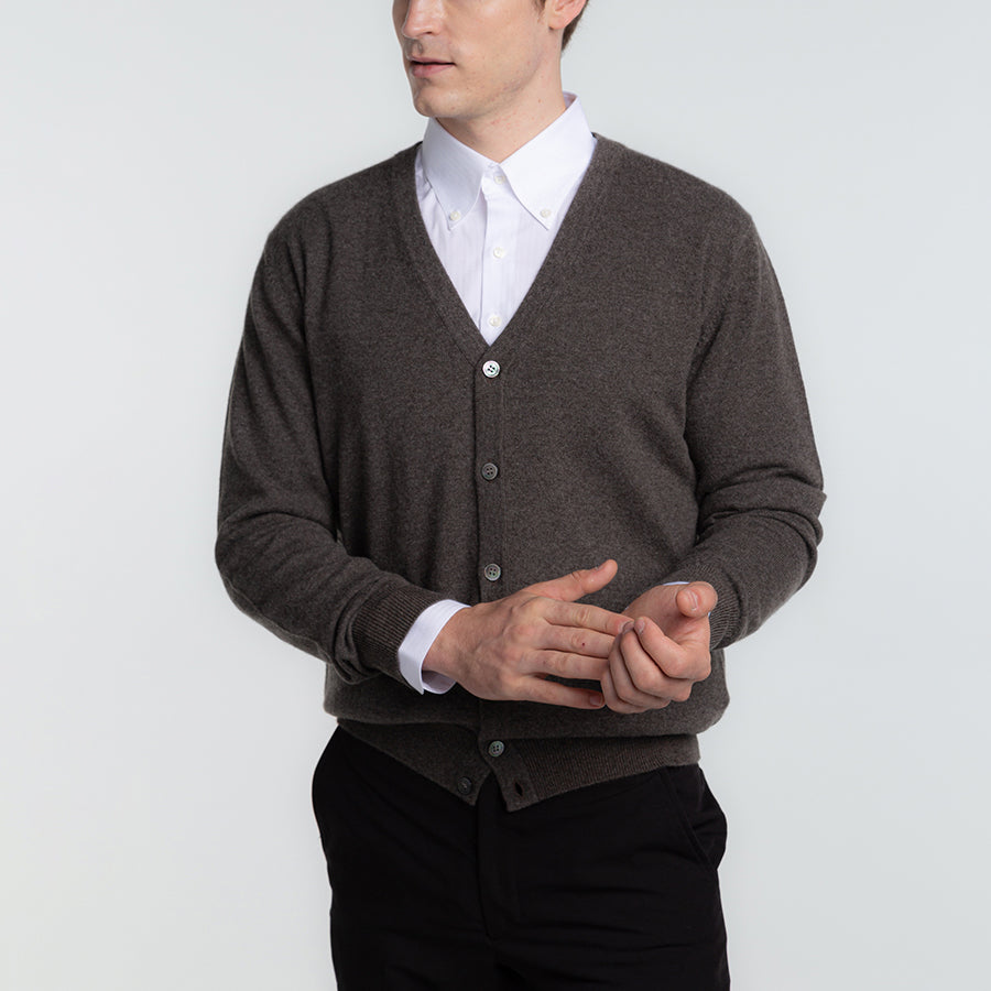 Personalized custom order of men's Japanese luxury cashmere knit cardigan