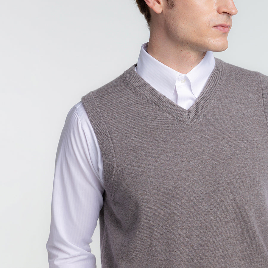 Personalized custom order of men's Japanese luxury cashmere knit vest